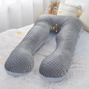 Meiz Pregnancy Pillows, Pregnancy Body Pillow, Pregnancy Pillows for Sleeping, Maternity Pillow for Pregnant Women with Cooling Jersey & Velvet Cover, Grey & Blue by TinyTreasures Baby Boutique