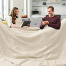 PHF 100% Cotton Waffle Blanket Oversized King 120"x120", Lightweight Breathable Extra Large 10'x10' Summer Blankets for Bed, Giant Big Luxury Aesthetic Woven Bedding for Home Decor, Undyed by CozyNest Decor