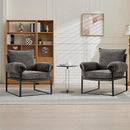 YISHENG Accent Chair with 6-Angle Adjustable Backrest, Chenille Fabric Living Room Chair Upholstered Lounge Chair, Modern Chair Cozy Reclining Chair for Reading Room, Set of 2 Gray by CozyNest Decor