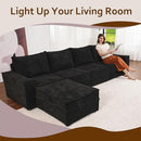 HOOOWOOO Modular Sectional Couch Sofa,125X69 U L Shaped Oversized Couch Sets Free Combination,6 Pieces Extra Deep Sofa with Ottoman for Living Room(Black Corduroy) by CozyNest Decor