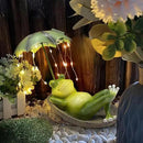 Frogs Garden Outdoor Decor Statue - Solar Frog Umbrella Pond Statues LED Waterproof, Resin Cute Animal Sculpture Lights, Ideal Ornament for Yard Lawn Patio, Women/Gardening Decoration Gifts by GreenHaven Gardens