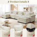 URRED Modular Sectional Sofa Comfy Cloud Couch, Modern Chenille Sofa Sleeper Deep Seat Couches with Ottoman/Pillows for Living Room (White, 154'' - U Shape) by CozyNest Decor