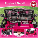 Sopbost 24V 7Ah 2 Seater Ride On Truck Ride On Toy for Big Kids Ride On Car with Remote Control Off-Road Electric Car with Shock Absorber, LED Lights, Bluetooth Music Player, EVA Tires, Pink by TinyTreasures Baby Boutique