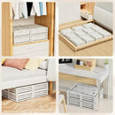 Under Bed Storage with Wheels-Large Bamboo Underbed storage Containers with Large Dust Bag Stackable Under the Bed Shoe Storage Bins for Clothes Books Bedding (2 Packs White, 23.62"L×16.54"W× 6.51"H) by CozyNest Decor