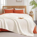 PHF Ultra Soft Waffle Weave Blanket Twin Size 66"x 90"- Washed Lightweight Breathable Cozy Woven Blanket for Bed - Aesthetic Decor for Couch Bedding Sofa Home Car - Coconut White by CozyNest Decor