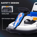 Aosom Toddler Bumper Car, 360° Rotation 6V Kids Electric Ride on Bumper Car with EVA Bumper Edges, Twins Motor, Songs, Horn, LED Lights, Safety Belt for 18-48 Months, White by TinyTreasures Baby Boutique