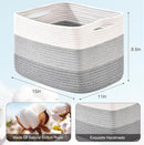 Storage Baskets for Organizing Shelves, Woven Cotton Rope Baskets for Storage Books Towels Toys, Organizing Baskets, Toy Basket for Nursery Bathroom, 15"x11"x9.5", 3 Packs, Gradient Grey by TinyTreasures Baby Boutique