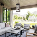 Large Outdoor Pendant Lantern Light Fixture for Front Porch, 24 Inch 3-Light Bronze Exterior Hanging Chandelier with Clear Glass, Outdoor Indoor Pendant Lamp for Patio, Gazebo, RZ008L-H ORB by CozyNest Decor