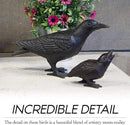 NACH Cast Iron Baby Crow Statue, Raven Garden Statues, Crow Garden Sculpture, Bird Figurines Home Decor, Crow Decor, Raven Decor, Black Bird Statue, 5.4 x 2.2 x 3.2 inches, JS-90-7116 by GreenHaven Gardens