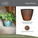 Classic Home and Garden Vogue Planter Pots w/Pottery Quality Finish - Modern Indoor & Outdoor Flower Pots - UV-Resistant Porch Planters - Decorative Pot for Flowers & Herbs (8” Burnished Rust) by CozyNest Decor