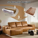 ovios Sectional Cloud Couch for Living Room, Modular Floor Sofa with Plush Corduroy, No Assembly Required, Big Comfy Couches Set with Fluffy Memory Foam, Stupendous U Shaped Sofas with Chaise, Brown by CozyNest Decor