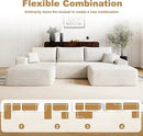 108" Sectional Couches for Living Room Modern Modular Sofa with L-Shape Couchs Upholstered Boneless Couch Deep Seat Sectional Couch with Chaise (White, Left Facing Chaise+2Seaters+1Ottoman) by CozyNest Decor