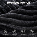 ovios 58" Oversized Round Chair Lounge Chaise Indoor, No Assembly Required, Cloud Large Circle Chair with Plush Fuax Fur, Fluffy Modern Sleeper Sofa Bed for Reading Yoga, Black (Plush Corduroy Fabric) by CozyNest Decor