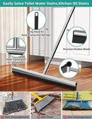 Floor Squeegee Scrubber 59" Long Stainless Steel Handle with 10" Wide Silicon Rubber Blade for Floor Washing and Drying Shower Glass, Garage, Windows, Marble, Wood Surfaces by GreenHaven Gardens