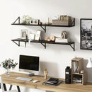 Floating Shelves 48 Inch Long, 10" Deep Floating Shelves, Black Wall Shelves 48 x 10, Set of 2, Wide Large Display Storage Shelves for Bathroom, Living Room, Rustic Wood Shelves with Brackets by CozyNest Decor