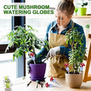 Headley Tools Plant Watering Globes Mushroom, Glass Plant Watering Globes, Self Watering Planter Insert, Cute Self Watering Globes - (4 PCS) by GreenHaven Gardens