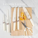 Zhang Xiao Quan Since 1628 15Piece Kitchen Knife Set,Knife Block Set with Ceramic-Coated Blade Ergonomic Handle(Cream) by CozyNest Decor