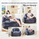 Giant Bean Bag Chair, Faux Fur Bean Bag Chair for Adults, Fluffy and Comfy Bean Bags with Filler, Big Bean Bag Sofa Chair for Reading, Gaming, Stuffed High-Density Foam, Grey by CozyNest Decor