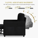YITAHOME 55" Convertible Sofa Bed, 3-in-1 Sleeper Sofa with Iron Frame Pull-Out Bed, Linen Futon Couch with Reclining Backrest and Side Pocket, Modern Loveseat for Living Room Bedroom Apartment, Black by CozyNest Decor