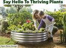 Round Galvanized Raised Garden Bed // 4×4×1 ft Galvanized Raised Garden Beds Outdoor for Gardening, Vegetables, Flowers // Patented Tool-Free Design Round Planter (Silver) by GreenHaven Gardens