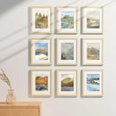 Vittanly 8.5x11 Picture Frames Set of 9, Shatter Resistant Plexiglass, Display 6x8 Pictures with Mat or 8.5x11 without Mat, Photo Frames for Wall or Tabletop, Engineered Wood, OAK by CozyNest Decor