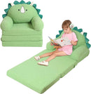 Foldable Kids Sofa, Triceratops Toddler Couch with Tri Folding Foam Cushions, Comfy Kids Couch for Age 3-6 by TinyTreasures Baby Boutique
