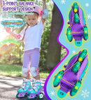 Adjustable Roller Skates for Kids Girls Ladies with Light Up Flash LED Wheels(Age 3-9),Three-Point Type Balance,Gift Box Packing for Toddlers,Children by TinyTreasures Baby Boutique