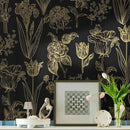 Dimoon 393"x17.3" Floral Wallpaper Peel and Stick Flowers Golden Black Contact Paper Thicken Waterproof Modern Self Adhesive Plants Wallpaper Removable Wall Paper Shelf Vinyl Roll by GreenHaven Gardens
