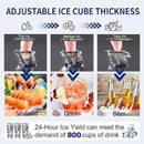 Commercial Ice Maker 250Lbs/24H Under Counter Ice Machine with 77Lbs Storage Bin, 90 Ice Cubes in 11Min, Stainless Steel Freestanding Ice Making Machine for Business, Water Filter and Scoop Included by CozyNest Decor