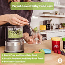 WeeSprout Glass Baby Food Storage Jars w/Lids (4 oz, 6 Pack Set) Snack, Puree, Reusable Small Containers, Breast Milk, Fridge or Freezer, Microwave & Dishwasher Safe, Essential Must Have for Infants by TinyTreasures Baby Boutique