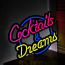 Ultrathin Cocktails Dreams Neon Sign Art Wall Lights for Bedroom Windows Glass Hotel Pub Cafe Wedding Birthday Party Gifts by CozyNest Decor