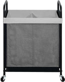 STO STO Laundry Hamper 2 Section, 100L Rolling Laundry Sorter Cart with Removable and Washable Liner Bag, Rolling Clothes Hamper with Metal Handle for Laundry Room and Bedroom, Gray by CozyNest Decor
