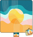 Picnic Blankets Waterproof Foldable, Extra Large 79"x79" Beach Blanket Waterproof Sandproof, 3-Layer Polyester Foldable Portable Outdoor Mat for Park, Camping, Travel, Grass Lawn- Afterglow Rainbow by TinyTreasures Baby Boutique