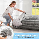 Hobestluk 3 in 1 Bean Bag Chair Giant Bean Bag Chairs for Adults with Ripple Cover Convertible Bean Bag Floor Cushion with Machine Washable Cover for Living Room (Ripple Grey) by CozyNest Decor