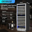 Dual Zone Wine Fridge Freestanding 175 Bottle, 24 Inch Large Capacity Built-in Wine Cooler Refrigerator with Upgraded Compressor Cooling and Intelligent Temperature Memory by CozyNest Decor