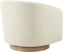 CHITA Swivel Accent Chair, FSC Certified Upholstered Fabric Barrel Chair for Living Room, Fully Assembled, Cream by CozyNest Decor
