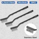 Jeffbaubl 30 Pieces Mini Wire Brush,6.7 Inch Stainless Steel Scratch Brushes,Wire Bristles Brush,Curved Handle Masonry Brushes Wire Bristle for Cleaning Welding Slag and Rust by CozyNest Decor