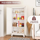 Metal Pantry Cabinet with 2 Doors and Adjustable Shelves, Kitchen Storage cabinets with Gold Handles, Versatile Storage for Laundry/Living Room,Bathroom,Dinning Room-White by CozyNest Decor