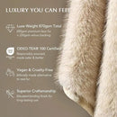 Luxury Faux Fur Throw Blanket, Soft Fluffy Faux Mink Blankets for Bed, Couch, Sofa, Thick Cozy Plush Warm Fur Throws with Reversible Velvet, Tipped Golden Fox, 60"x80" by CozyNest Decor