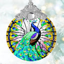 Stained Glass Suncatcher, Jocidea Peacock Ornament, Christmas Ornaments, Holidays Ornaments, Christmas Tree Decor, Peacock Decor for Home, Peacock Gifts by GreenHaven Gardens