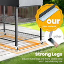KING BIRD Raised Garden Bed with Legs & Double-Layer Storage Shelf, Galvanized Elevated Planter Box with Lockable Wheels for Backyard, Patio, Balcony, 400lb Capacity, Black, 48x24x38 in by GreenHaven Gardens