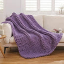 WESHIONGOO Chunky Knit Blanket Throw Knitted Throw Blankets for Couch Bed Fluffy Soft Blanket with Jumbo Chenille Yarn Thick 100% Handmade (Purple, 50"×60") by CozyNest Decor