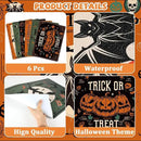 Halloween Placemats Set of 6 Gothic Bat Plastic Table Mats Pumpkin Witch Skull Ghost Halloween Place Mats Washable Vinyl Rustic Table Decoration for Indoor Outdoor Party Kitchen Dining by CozyNest Decor