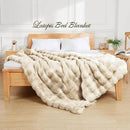 Latepis Soft Luxury Faux Fur Bubble Blanket, Thick Warm Cozy Twin Blankets for Couch, Plush Fluffy Blankets for Sofa and Bedroom, Fuzzy Blanket for Women Gift, 60” x 80”, Tie-dye Camel, 860GSM by CozyNest Decor