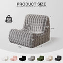 Modern Bean Bag Chair, Large Bean Bag Couch for Adults with Memory Foam Filled, Soft Faux Bunny Fur Lazy Chair for Living Room Bedroom Dorm Apartment, No Assembly Required, Grey by TinyTreasures Baby Boutique