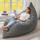 Hobestluk 3 in 1 Bean Bag Chair Giant Bean Bag Chairs for Adults with Velvet Cover Convertible Bean Bag Floor Cushion with Machine Washable Cover for Living Room (Velvet Grey) by CozyNest Decor