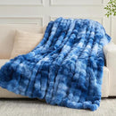 NEWCOSPLAY Faux Fur Throw Blanket Indigo Luxury Fluffy Thick Warm Bubble Blanket for Couch Sofa Bed 700GSM (Indigo, Throw(50"x60")) by CozyNest Decor
