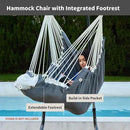 Hanging Hammock Chair Swing MAX 500 lbs Outdoor Hanging Chair with Footrest Indoor Swing Chair with Portable Steel Spreader Bar and Hardware Kit for Bedroom Living Room Patio Porch - Dark Grey by GreenHaven Gardens