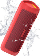 Bluetooth Speaker with HD Sound, Portable Wireless, IPX5 Waterproof, Up to 20H Playtime, TWS Pairing, BT5.3, for Home/Party/Outdoor/Beach, Stocking Stuffers, White Elephant Gifts for Adults (Red) by TinyTreasures Baby Boutique