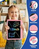 Bravokids 12 Inch LCD Writing Tablet for 3 Year Olds - Electronic Drawing Pad and Doodle Board as Educational Birthday Gifts for Girls and Boys (Pink) by TinyTreasures Baby Boutique